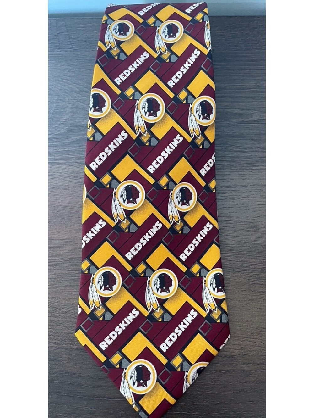 Washington Redskins NFL Logo 100% Silk NeckTie Burgundy & Yellow Football NWT
